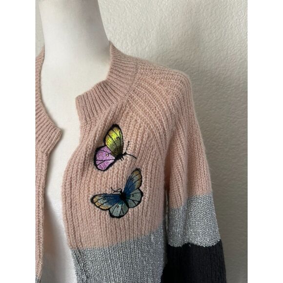 Anthropologie HWR Monogram Winged Patchwork Cardigan Size XS - Picture 4 of 13